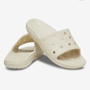 Bone White Crocs Slides